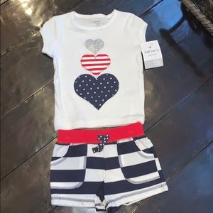 NWT Carters 2 piece patriotic set 18M
